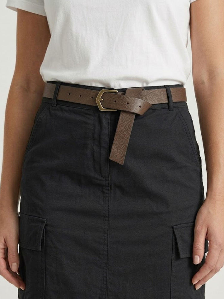 Gonna cargo midi in cotone nera 6105 NERO ANDREA MORANDO 