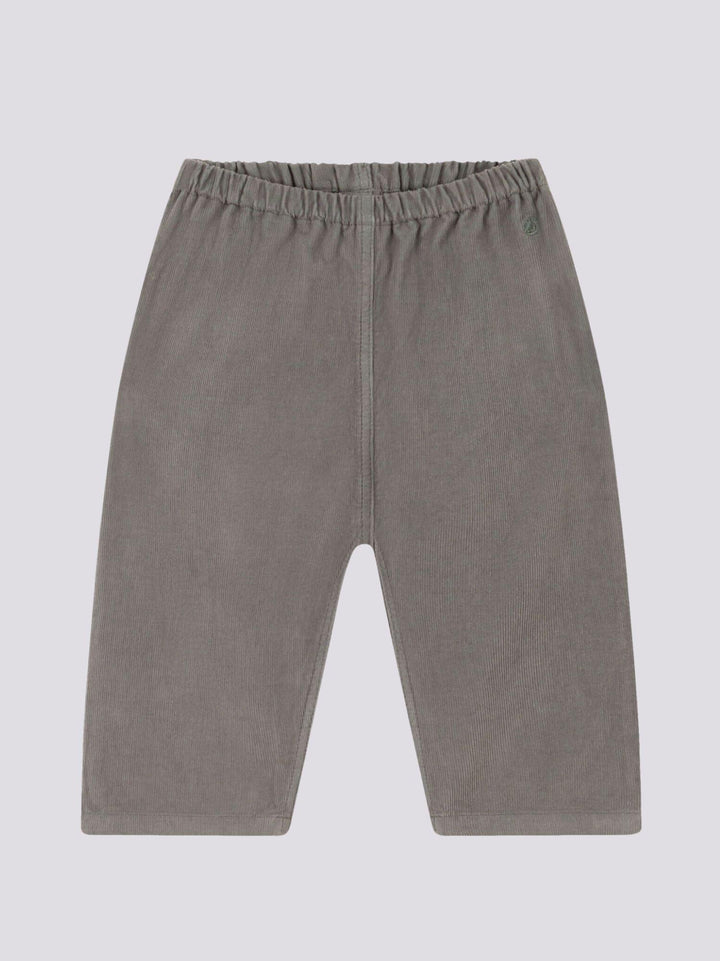 PANTALONI DI VELLUTO A COSTINE SOTTILI GRIGIO A08IT 02 PETIT BATEAU 