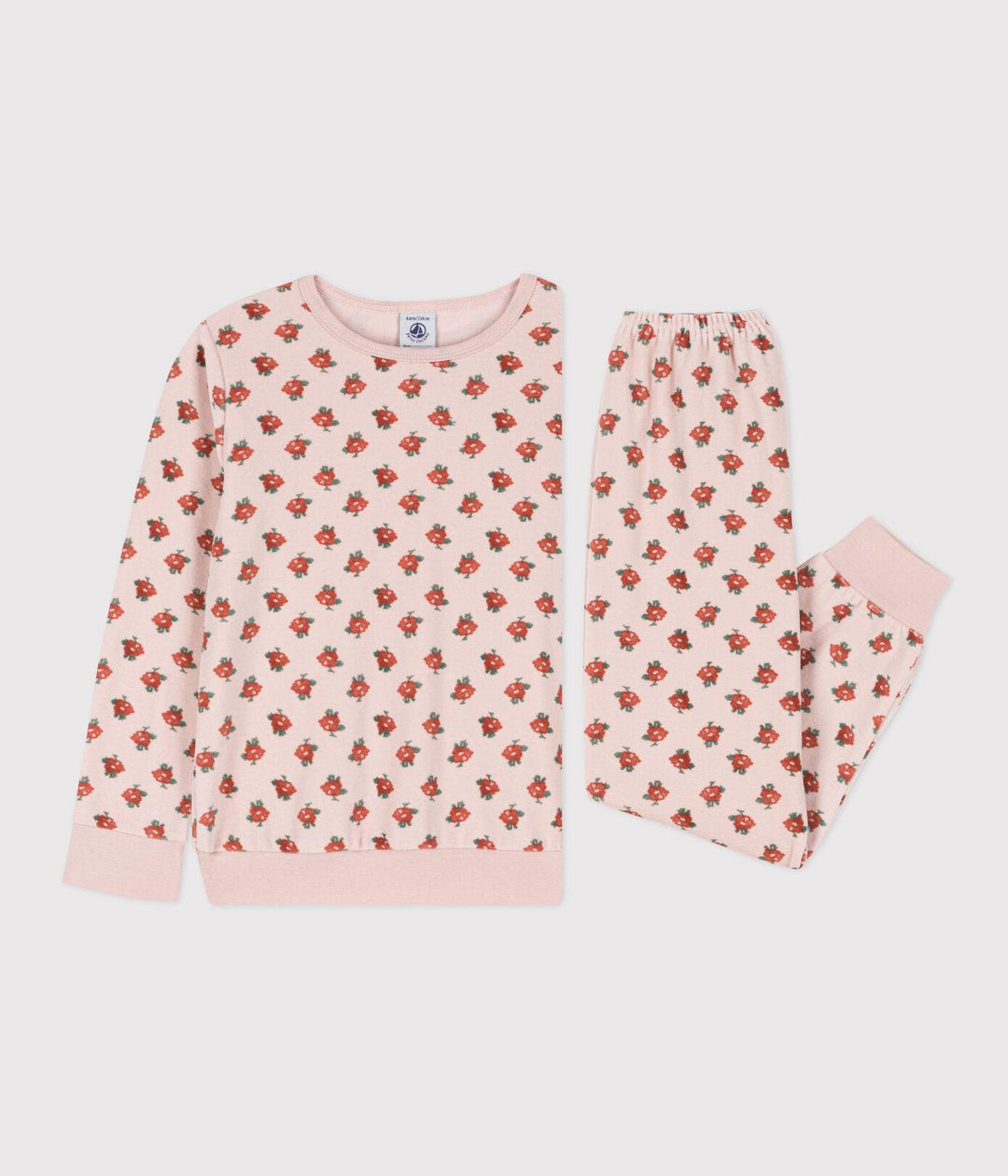 PIGIAMA BAMBINA IN CINIGLIA MOTIVO FIORE A08YT 02 PETIT BATEAU 