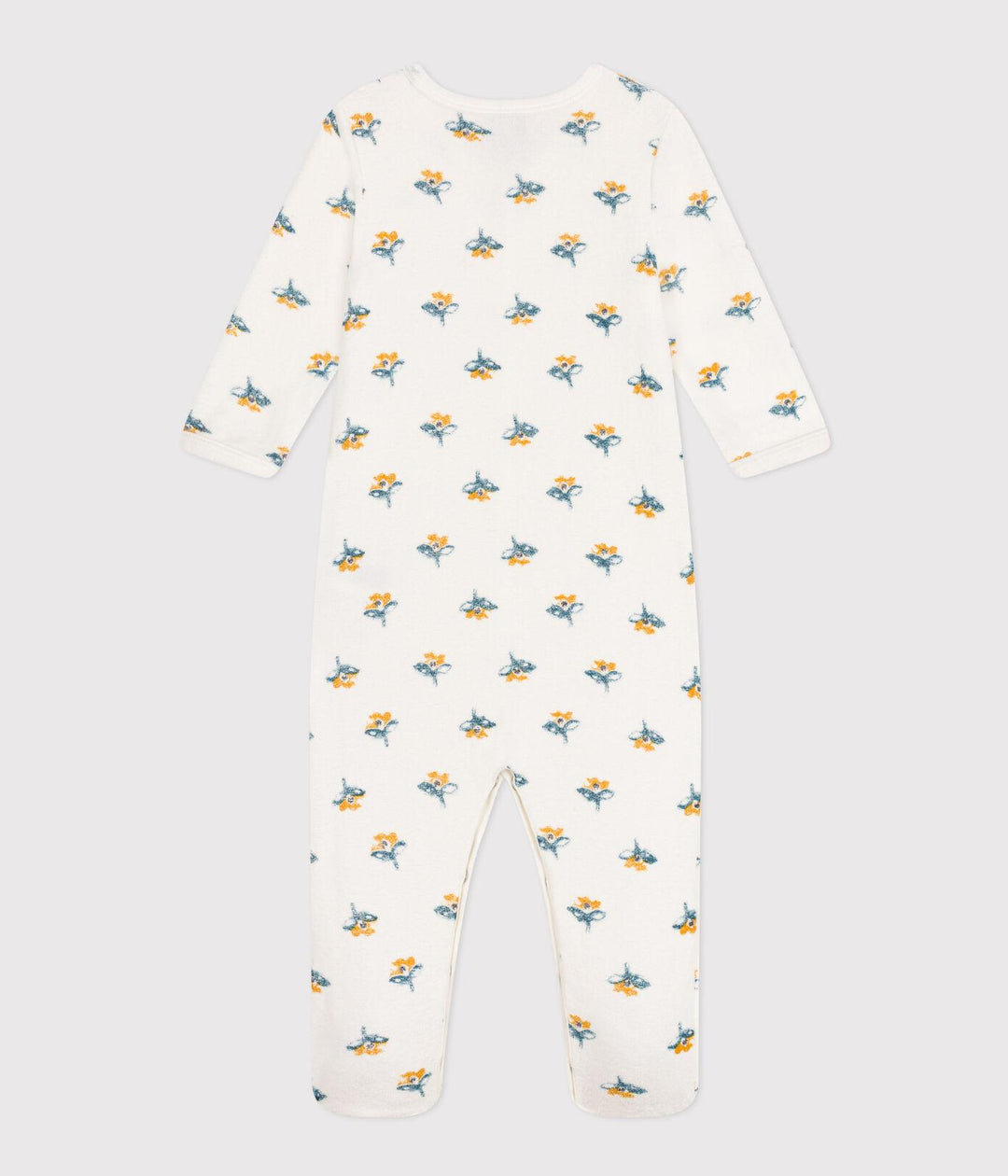 PIGIAMA IN TESSUTO FELPATO A FIORI A08E7 01 PETIT BATEAU 