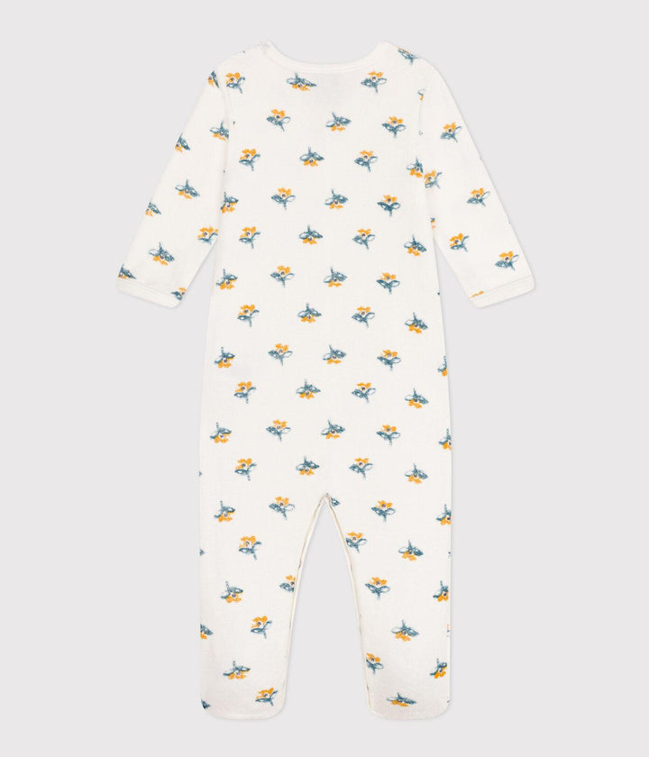 PIGIAMA IN TESSUTO FELPATO A FIORI A08E7 01 PETIT BATEAU 