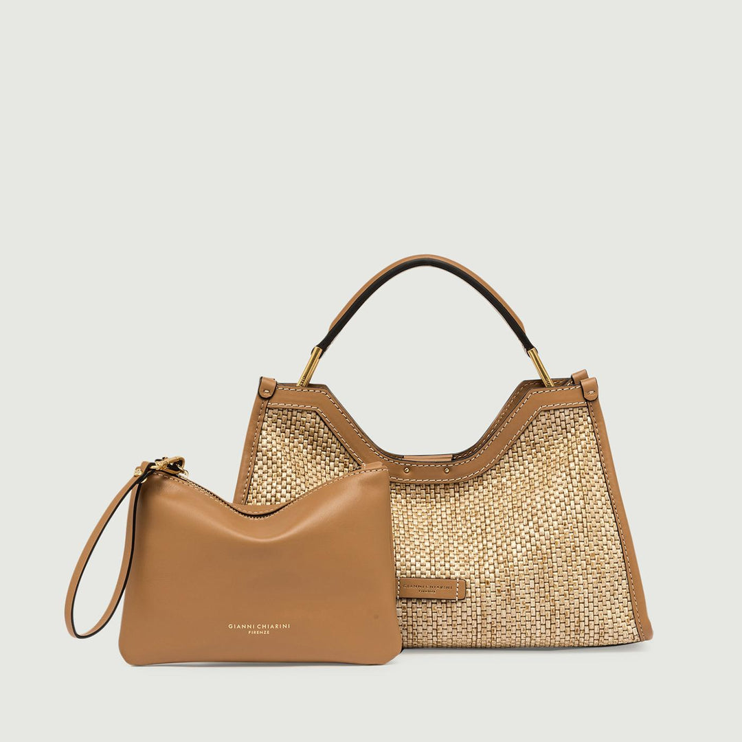 Borsa a spalla Aurora in paglia intrecciata BS 10835 BRICK-PL 11557 GIANNI CHIARINI 