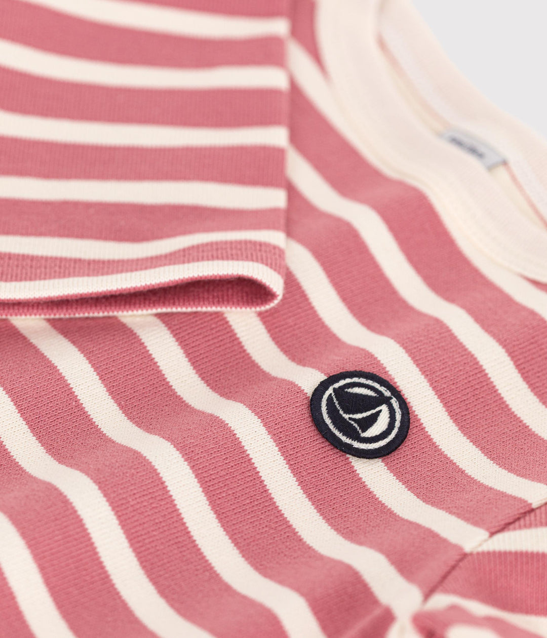 Marinière a righe rosa e bianco in cotone A0BJL 02 PETIT BATEAU 