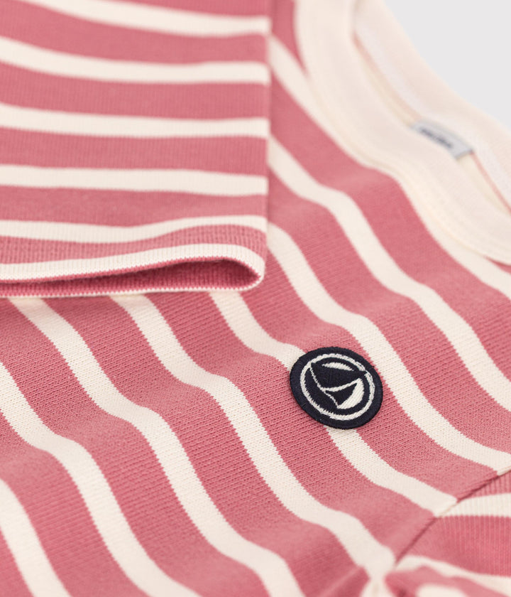 Marinière a righe rosa e bianco in cotone A0BJL 02 PETIT BATEAU 