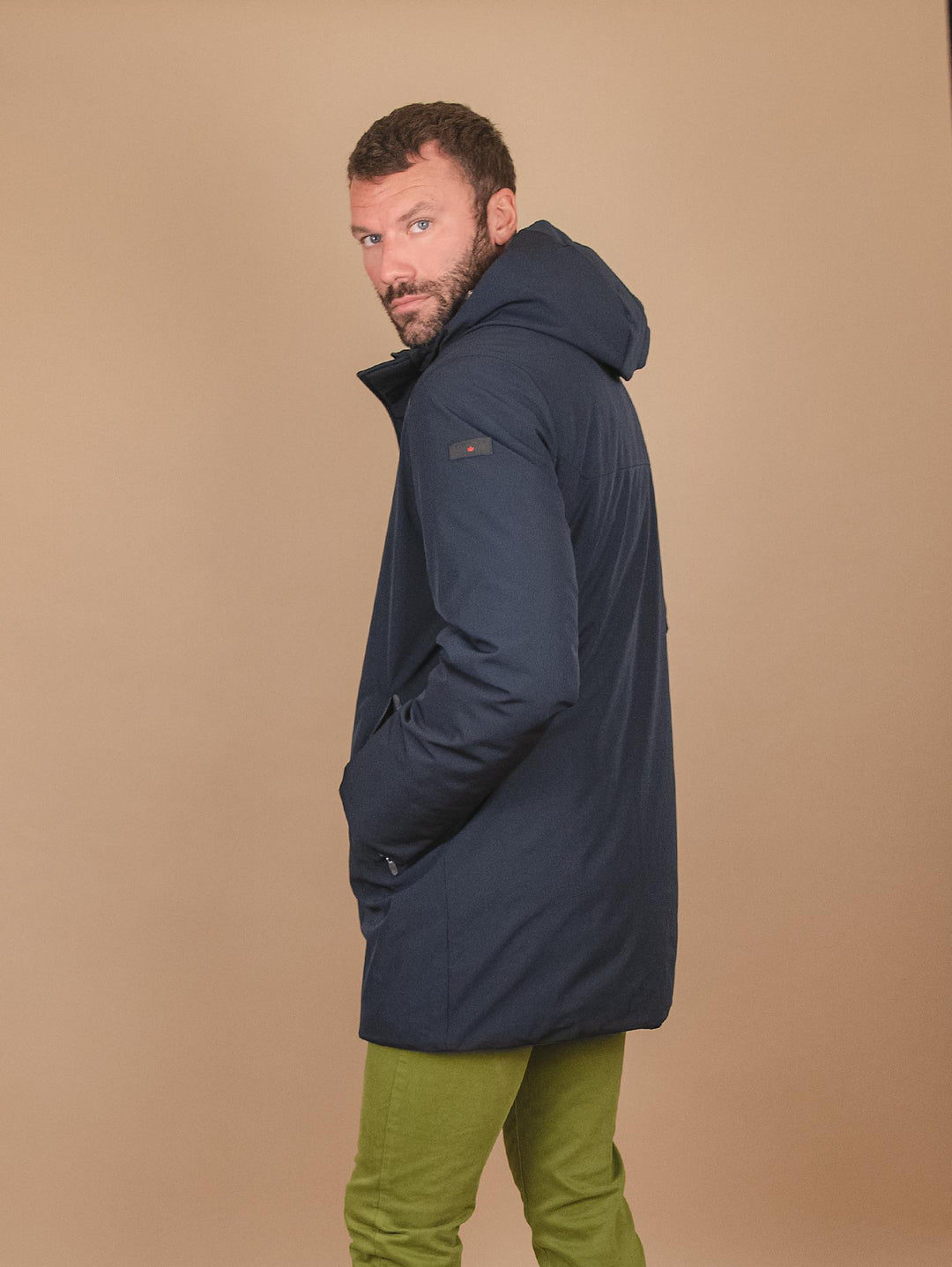 PARKA IMBOTTITO IN TESSUTO TECNICO BLU PARKA CITY DKNAV CANADIENS 