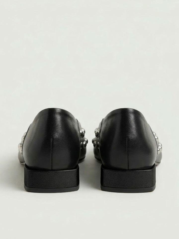 Ballerina borchiata in pelle nappa nera DARIA93G NERO ANDREA MORANDO 