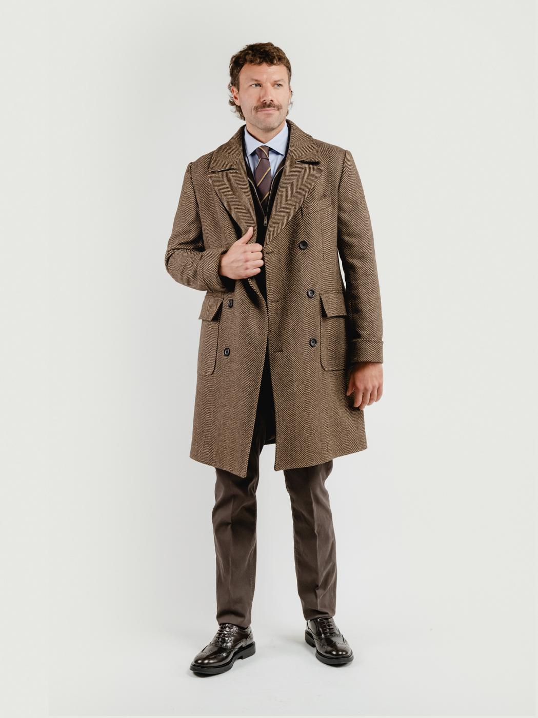 CAPPOTTO DOPPIOPETTO SPIGATO TESTA MORO K011 434 ANDREA MORANDO 