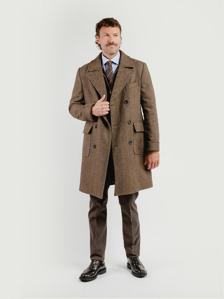 CAPPOTTO DOPPIOPETTO SPIGATO TESTA MORO K011 434 ANDREA MORANDO 