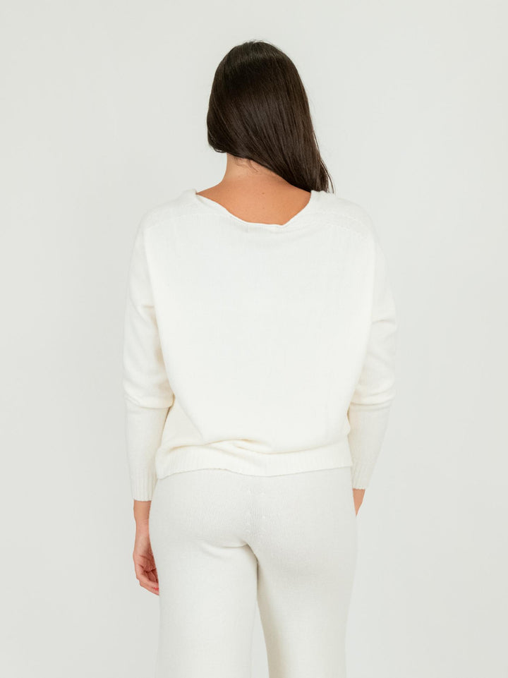 CARDIGAN CORTO IN MAGLIA PANNA 0270/143 0248 BIMOR 