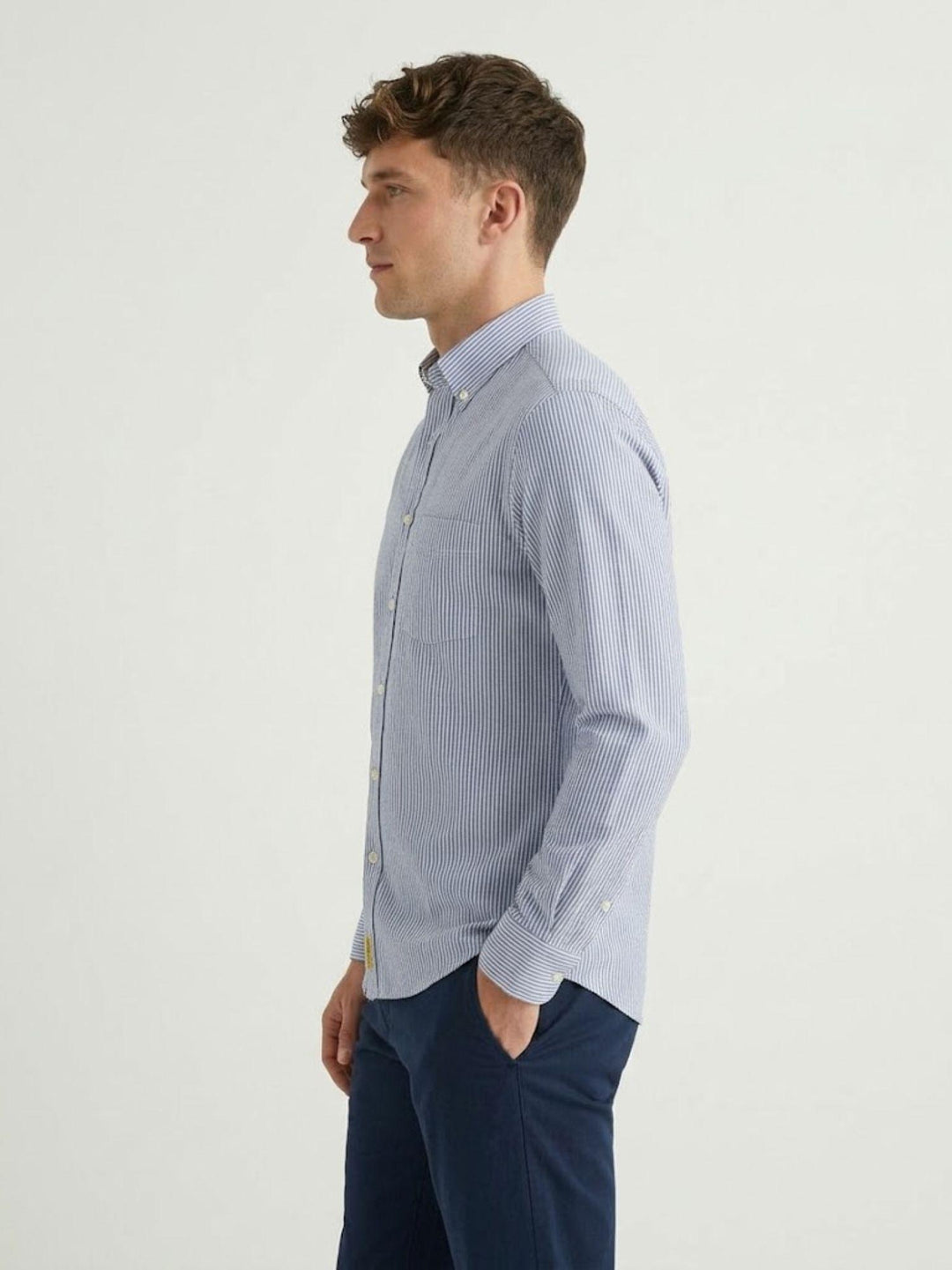 Camicia in cotone a righe bianche e azzurro BRAD/SEB16S35 02 BAGGIES 