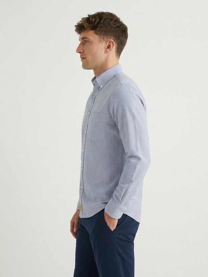 Camicia in cotone a righe bianche e azzurro BRAD/SEB16S35 02 BAGGIES 