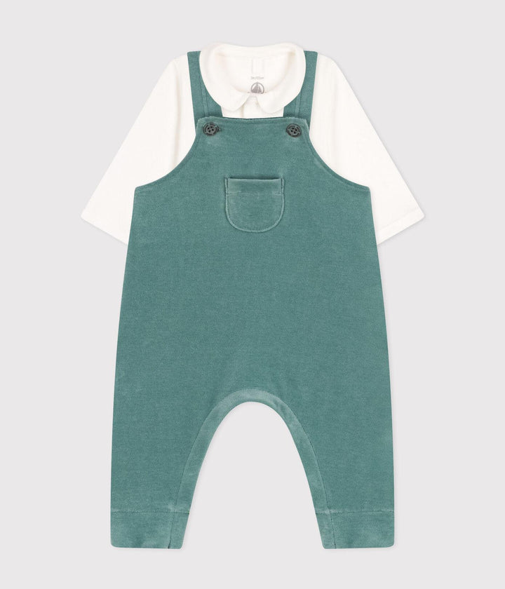 COMPLETO BODY E SALOPETTE IN VELLUTO BEBÈ A082X 01 PETIT BATEAU 