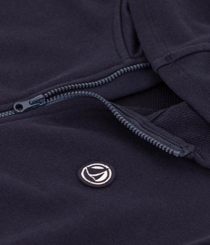 FELPA CON ZIP E CAPPUCCIO blu BAMBINO A0A1B 03 PETIT BATEAU 