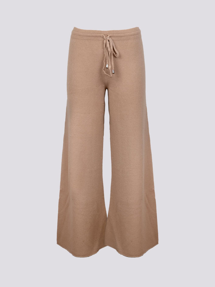 PANTALONE A PALAZZO IN MAGLIA BEIGE 0370/176 0234 BIMOR 