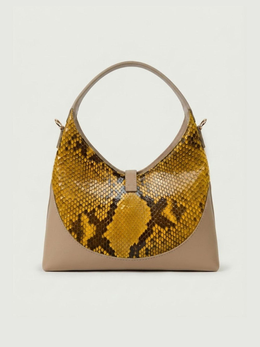 Borsa a spalla Elly in pelle di pitone gialla ELLY-PITONE GIALLO BIMOR 