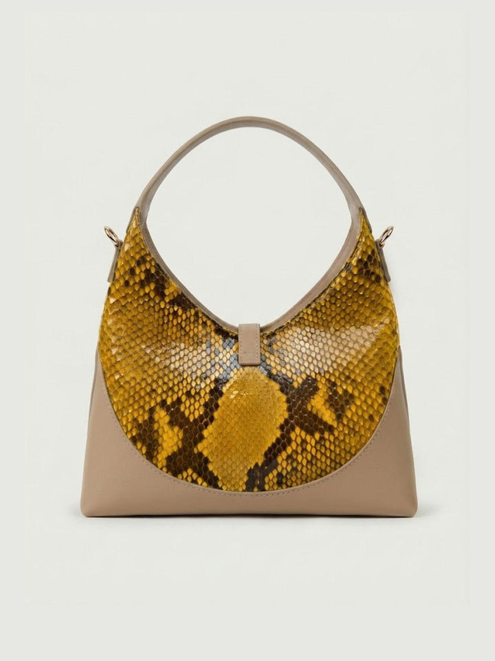 Borsa a spalla Elly in pelle di pitone gialla ELLY-PITONE GIALLO BIMOR 