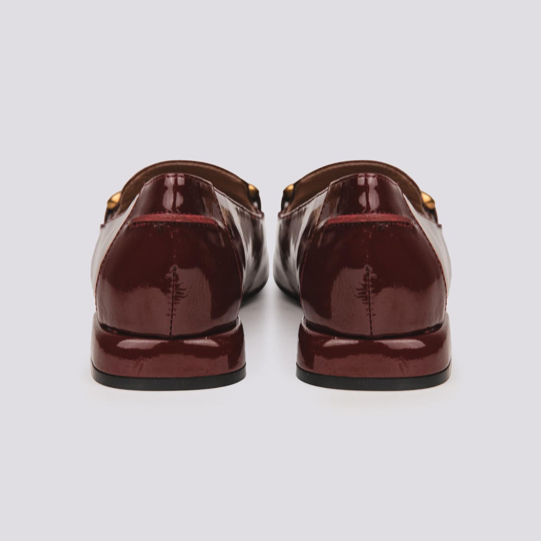MOCASSINO CON PUNTA SQUADRATA IN VERNICE BORDEAUX 569Z21VK BURGUNDY ANDREA MORANDO 