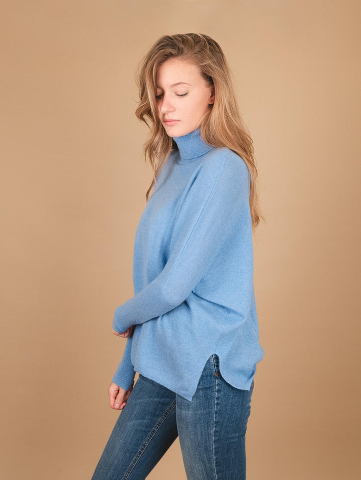 DOLCEVITA OVER IN CASHMERE ECO-FRIENDLY AZZURRO CLARA AZZURRO ABSOLUT CASHMERE 