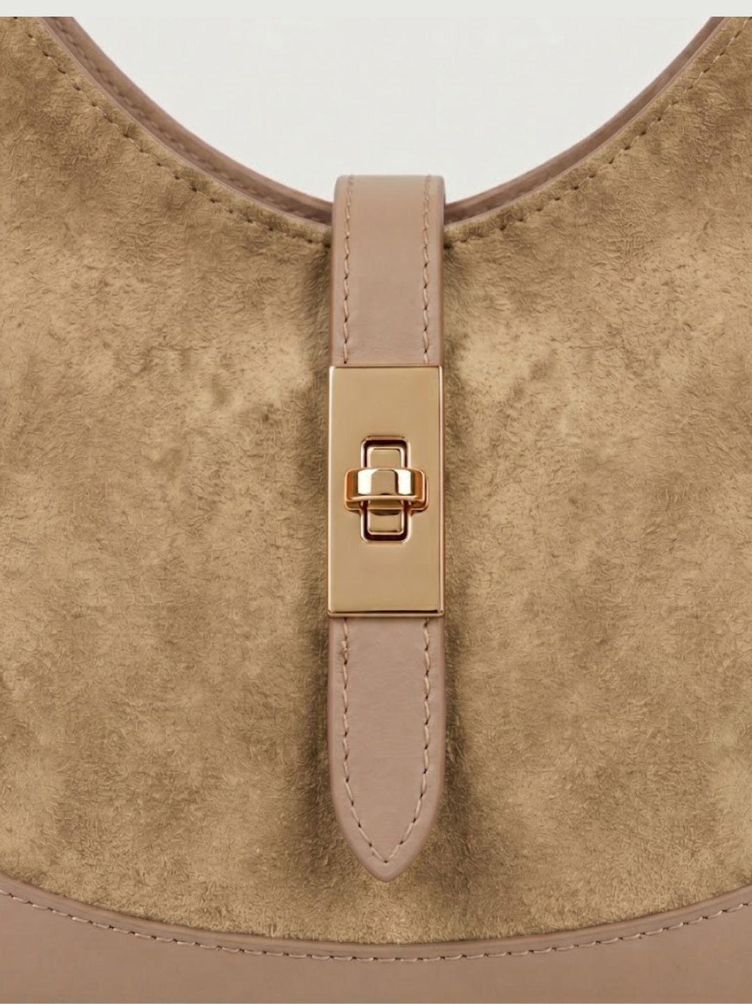 Borsa a spalla Elly in pelle scamosciata beige ELLY BEIGE BIMOR 