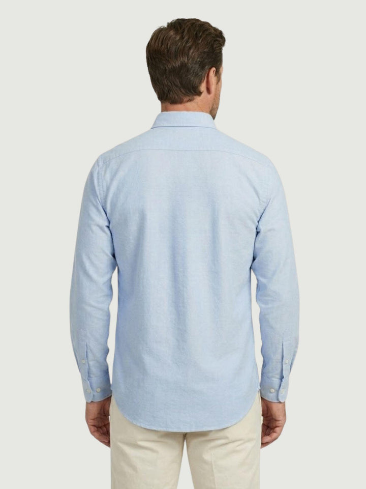 Camicia collo francese in cotone azzurra regular ASSISI ROYAL/REG 5710-1 ANDREA MORANDO 