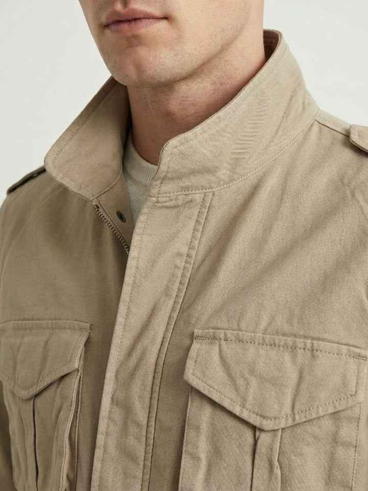 Field Jacket in cotone color sabbia BU26S06GIPA977 110 ANDREA MORANDO 