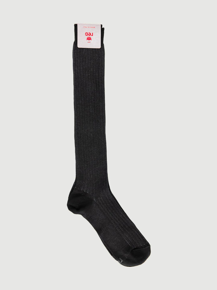 CALZA LUNGA A COSTE NERO GRIGIO 64558G NERO RED 