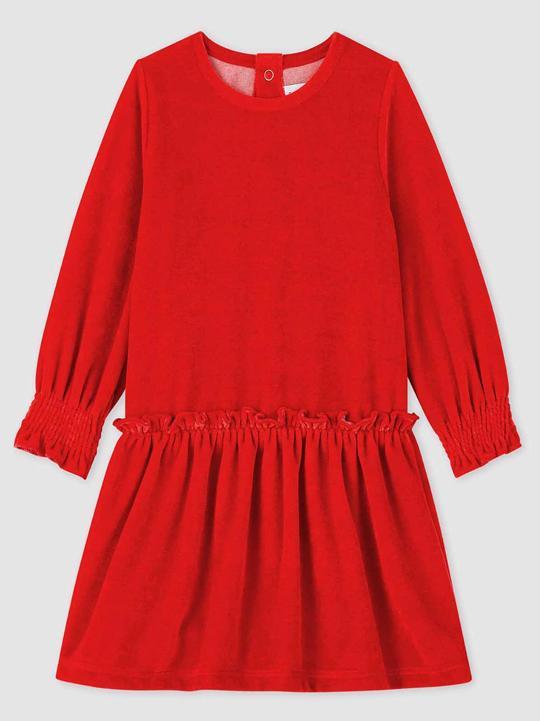Abito rosso a maniche lunghe 56985 01 PETIT BATEAU 