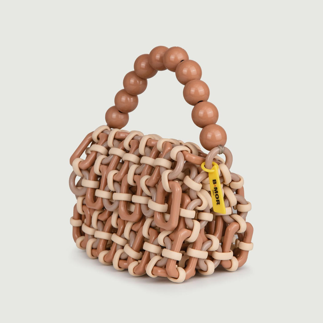 BORSA A BAULETTO IN RESINA MULTICOLOR BEIGE "BUBBLE"