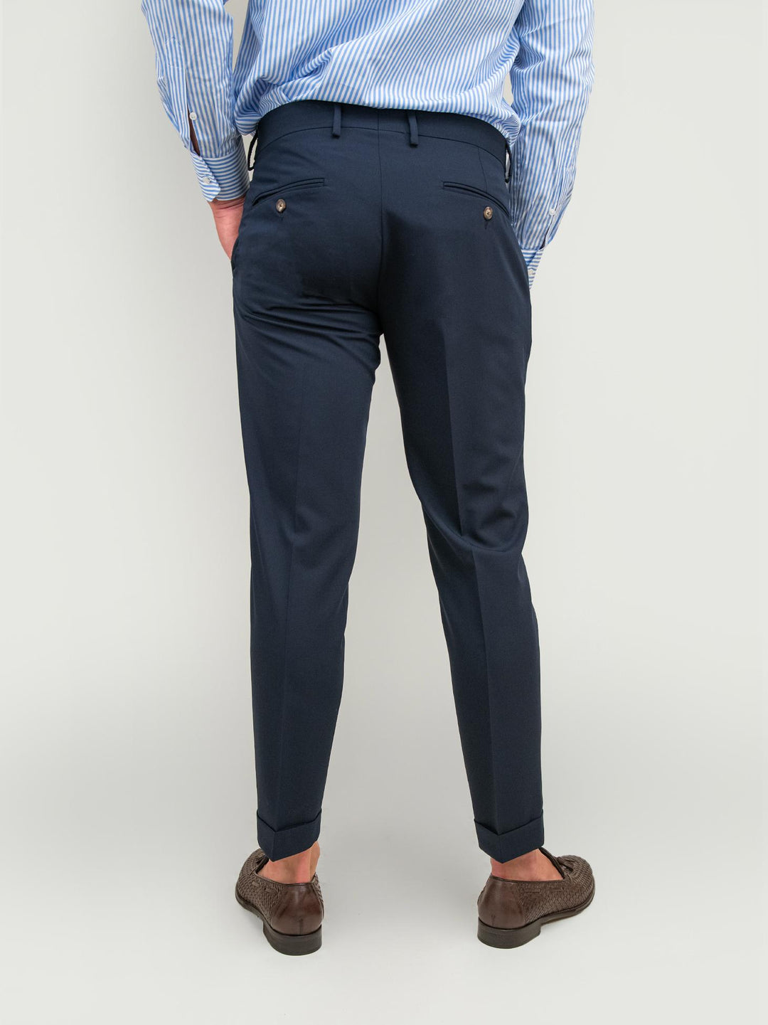 PANTALONE CON PINCES BLU GALILEO BLU ANDREA MORANDO 