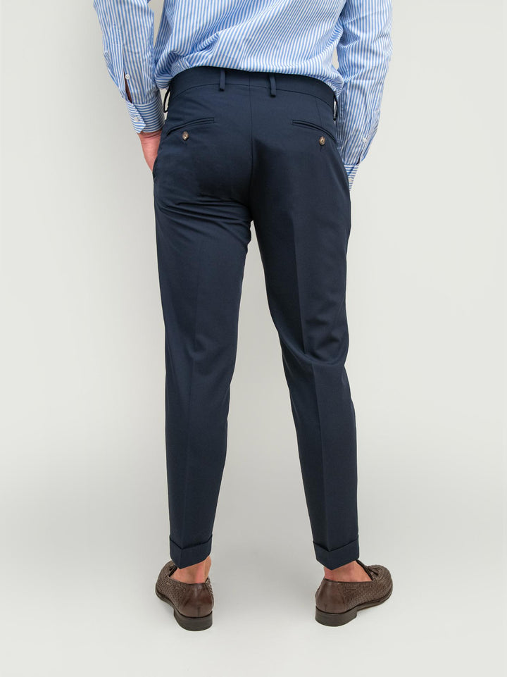 PANTALONE CON PINCES BLU GALILEO BLU ANDREA MORANDO 