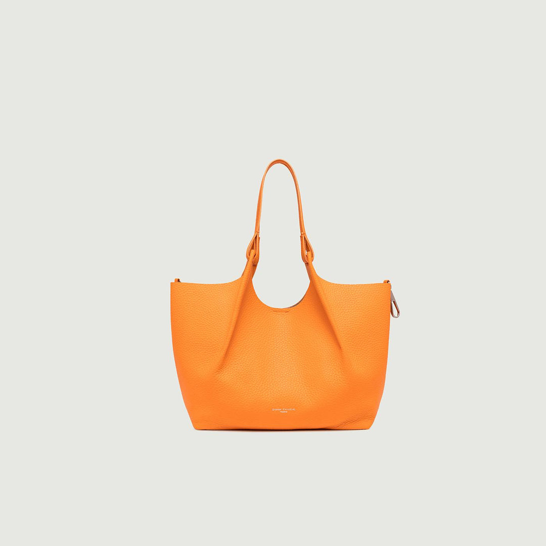 BORSA A SPALLA DUA IN PELLE MARTELLATA FLAME ORANGE BS 9720/24PE RNGDBL 13316 GIANNI CHIARINI 