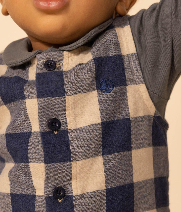 TUTINA SMANICATA DI FLANELLA A SCACCHI A08PX 01 PETIT BATEAU 