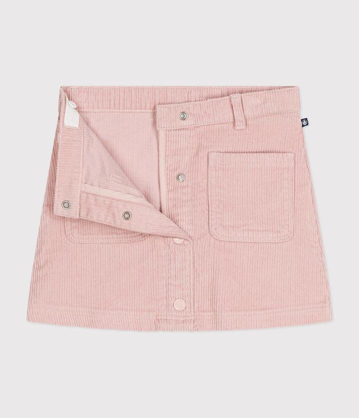 Gonna rosa con tasche in velluto bambina A0BUK 01 PETIT BATEAU 