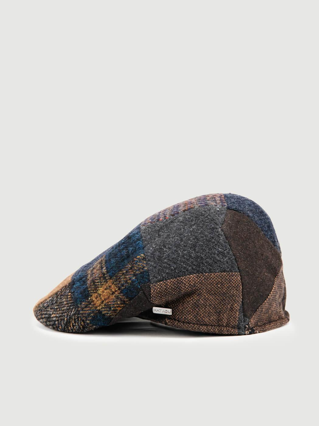 COPPOLA IN LANA A QUADRI MULTICOLOR BLU CP4042 BLU ANDREA MORANDO 