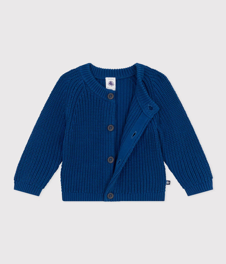 CARDIGAN IN TRICOT DI COTONE BLU A089S 01 PETIT BATEAU 