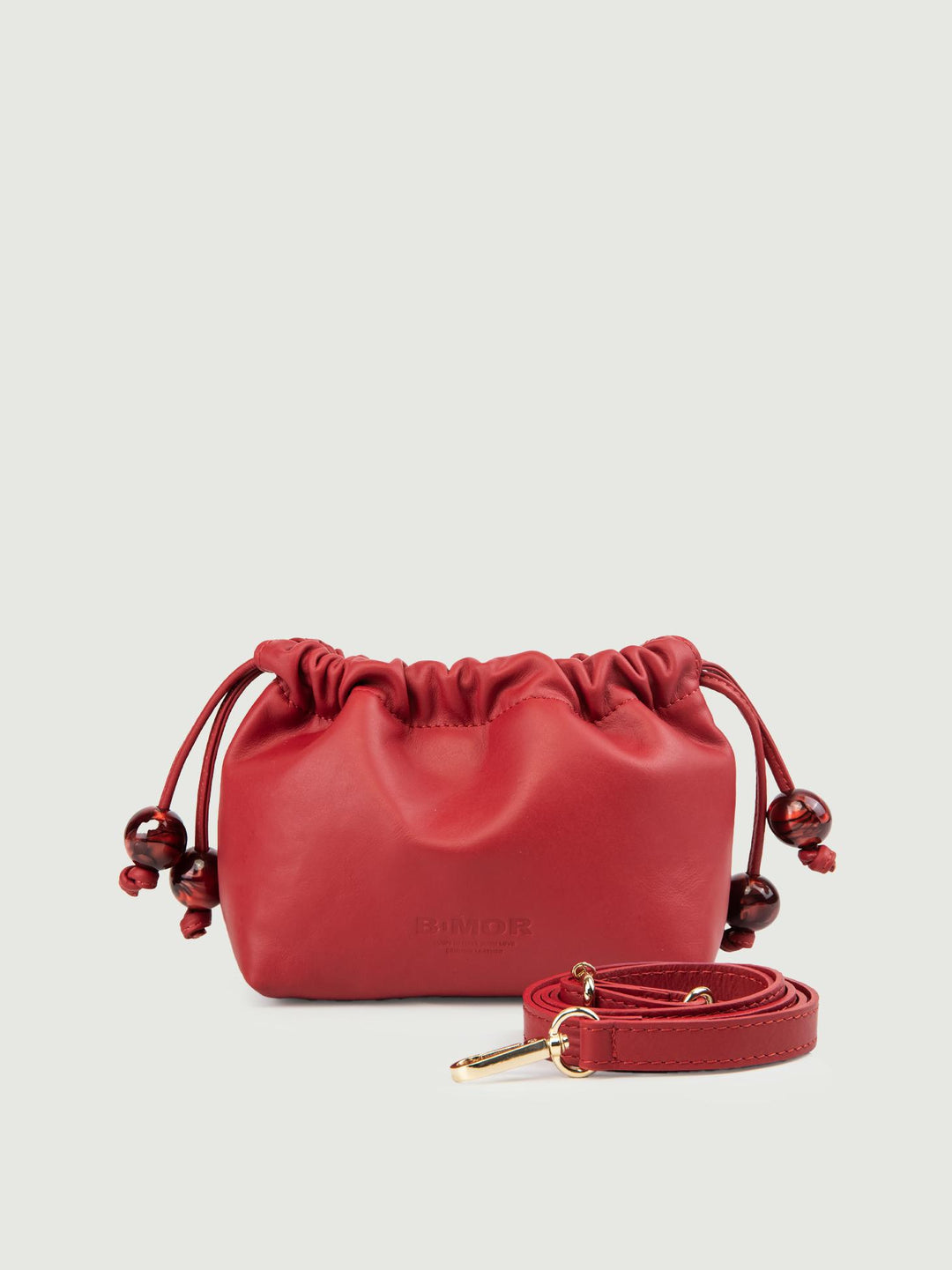 POCHETTE BON BON IN PELLE BORDEAUX BONBON BORDEAUX BIMOR 