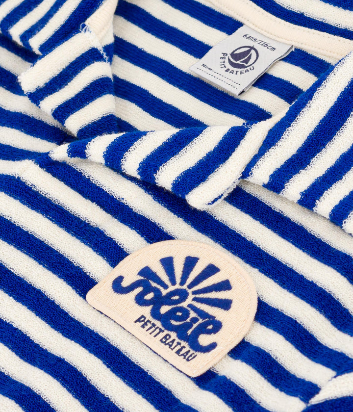 POLO IN SPUGNA BOUCLETTE A RIGHE BAMBINO A09UN 01 PETIT BATEAU 