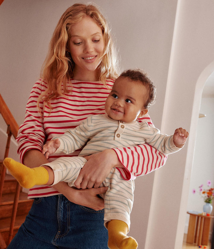 TUTINA A RIGHE LUNGA IN MAGLINA PER BEBÈ A09GW 01 PETIT BATEAU 