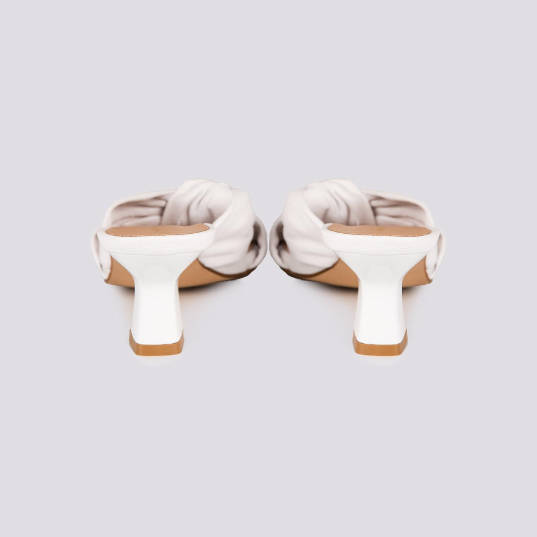 Sabot in pelle bianca con nodo 840-58 BIANCO ANDREA MORANDO 