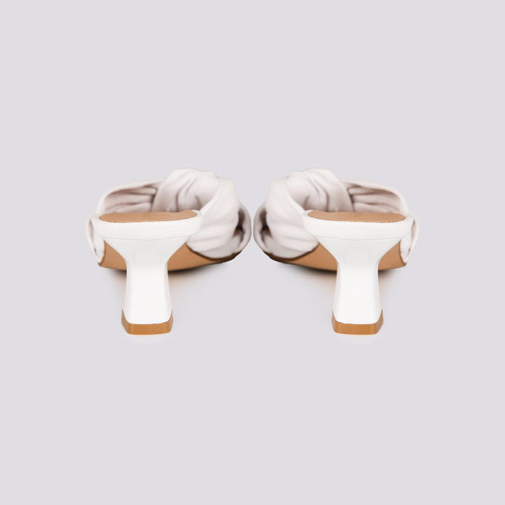 Sabot in pelle bianca con nodo 840-58 BIANCO ANDREA MORANDO 