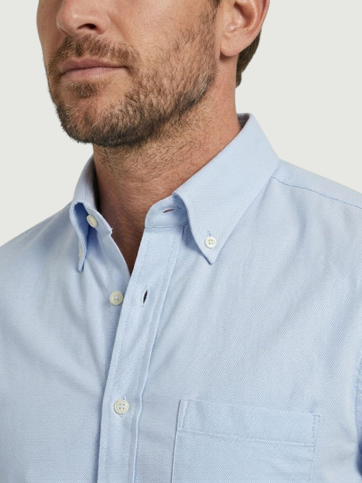 Camicia button down in cotone azzurra slim BARBADOS/SLIM/BD 3 ANDREA MORANDO 