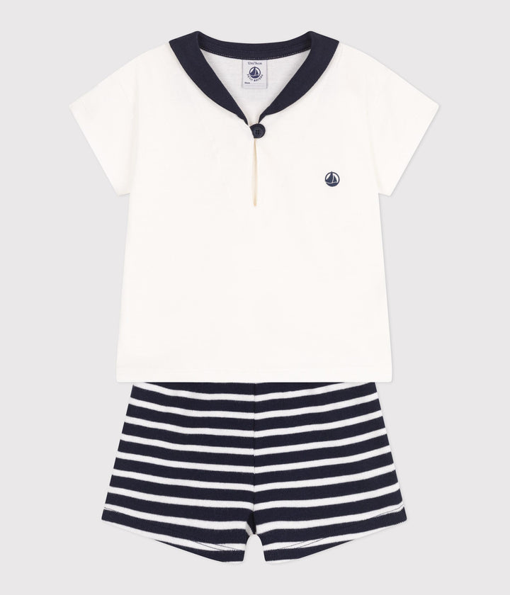 COMPLETO 2 PEZZI CON T-SHIRT ALLA MARINARA