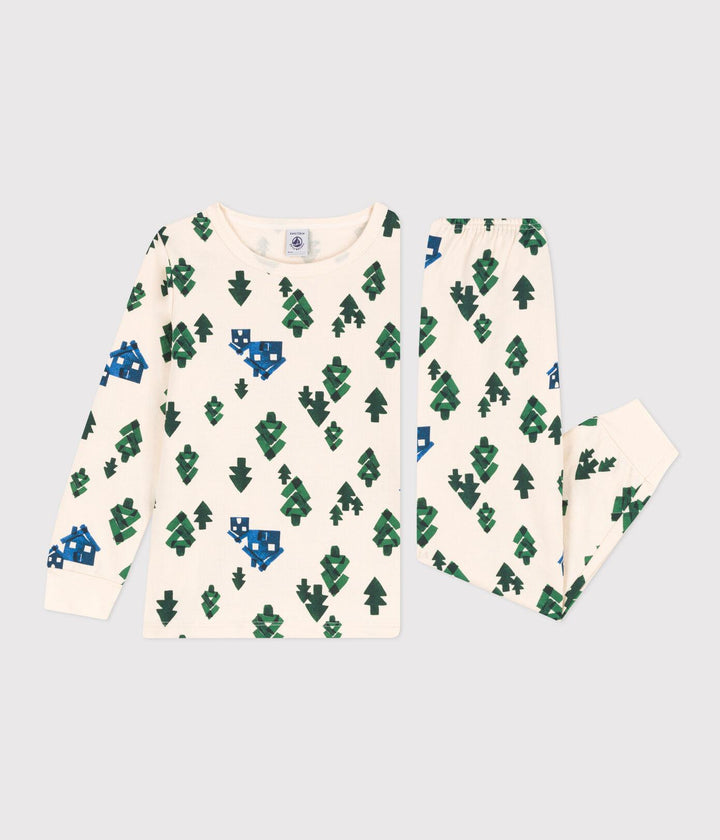 PIGIAMA CHALET BAMBINO UNISEX IN TESSUTO FELPATO A086H 01 PETIT BATEAU 