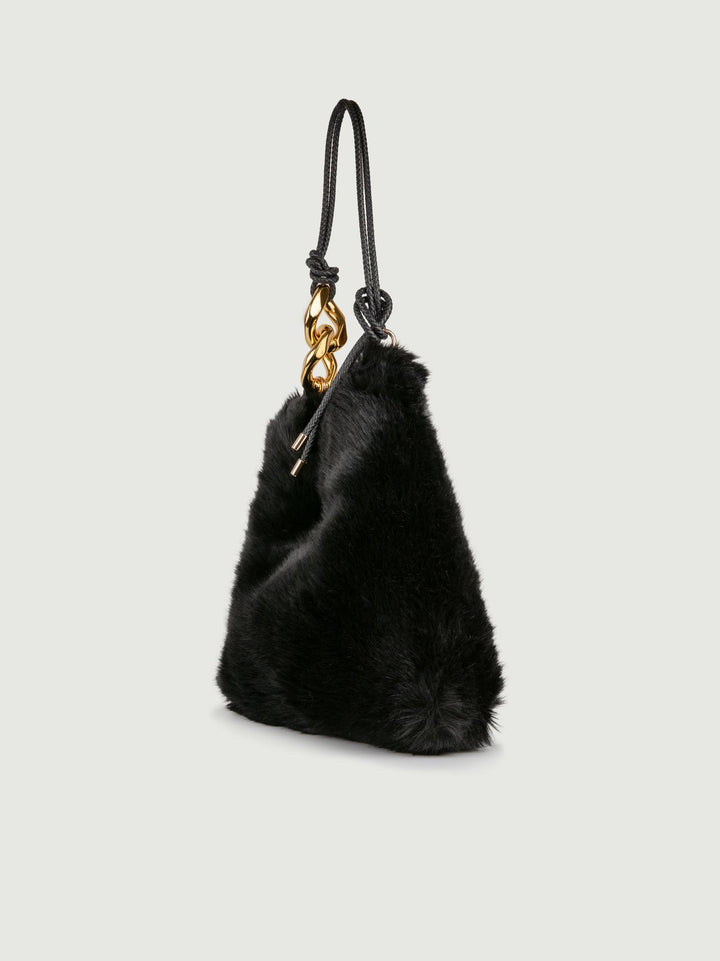 BORSA A SPALLA IN ECOPELLICCIA NERO LESLIE NERO A POINT ETC 