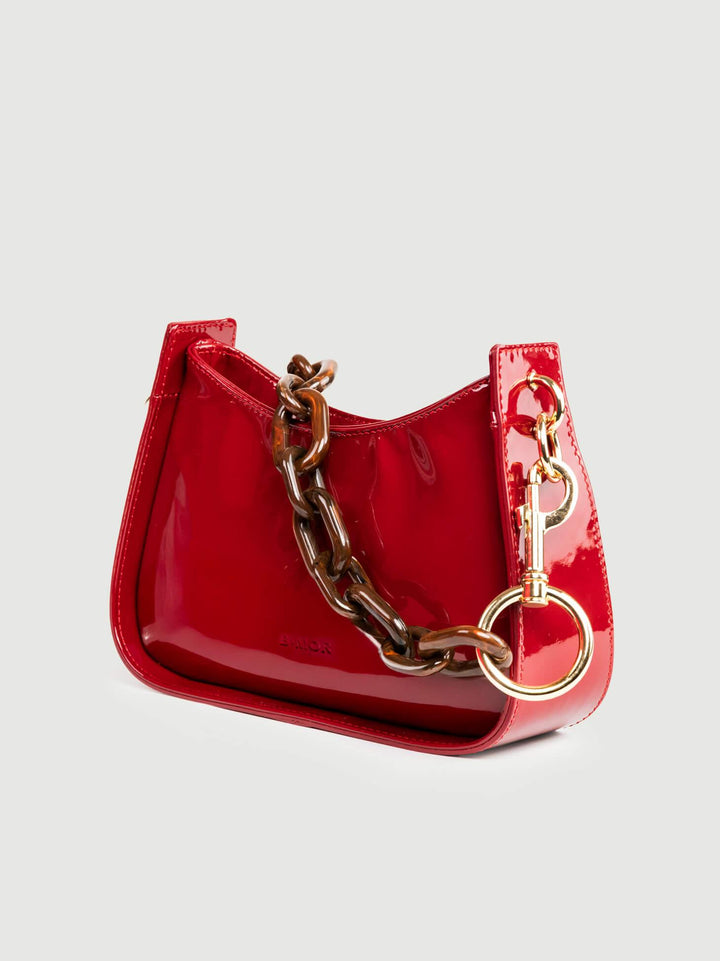 BORSA A SPALLA GLAMMY BORDEAUX IN PELLE VERNICE GLAMMY BORDEAUX BIMOR 