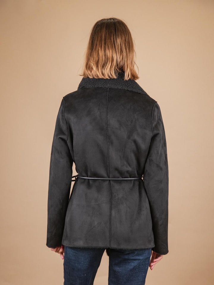 GIACCA KIMONO IN ECO-MONTONE  NERO B361MONT 024 ANDREA MORANDO 