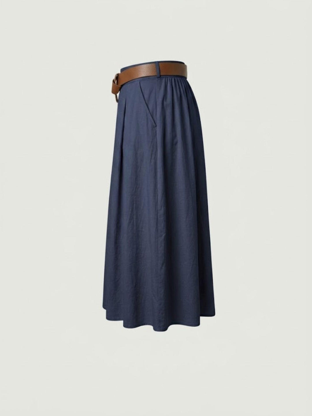 Gonna a pieghe midi blu 52123PN BLU ANDREA MORANDO 