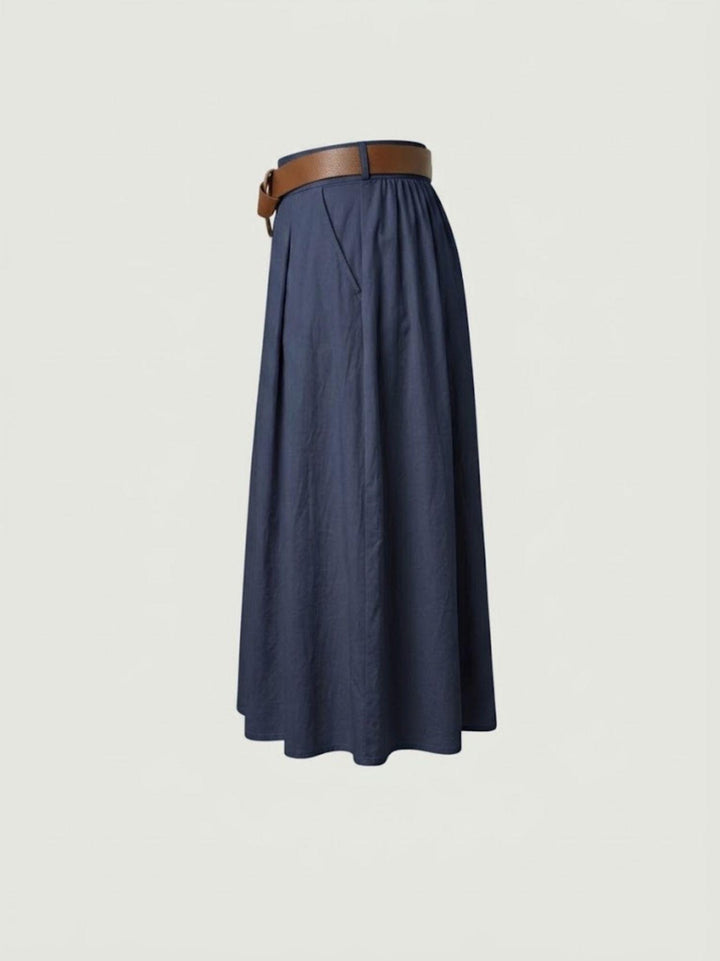 Gonna a pieghe midi blu 52123PN BLU ANDREA MORANDO 