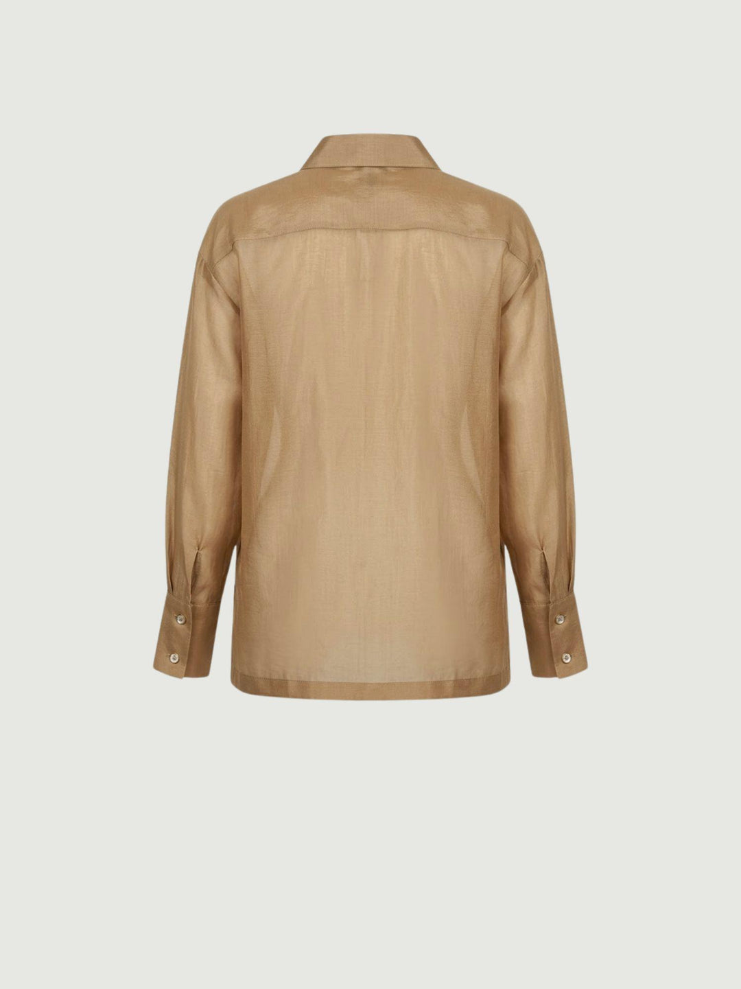 Camicia velata cacao con bottoni dorati B9857 CACAO ANDREA MORANDO 