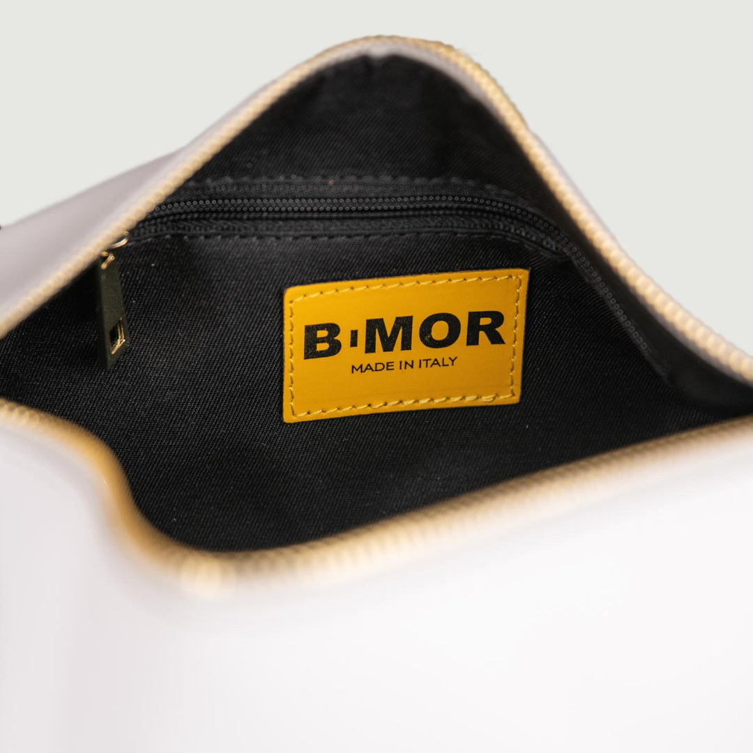 BORSA CILINDRO A TRACOLLA IN PELLE BIANCA "CIRCULAR" CIRCULAR BIANCO BIMOR 